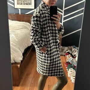 BLANKNYC for Anthropology Houndstooth Wool Cocoon Jacket